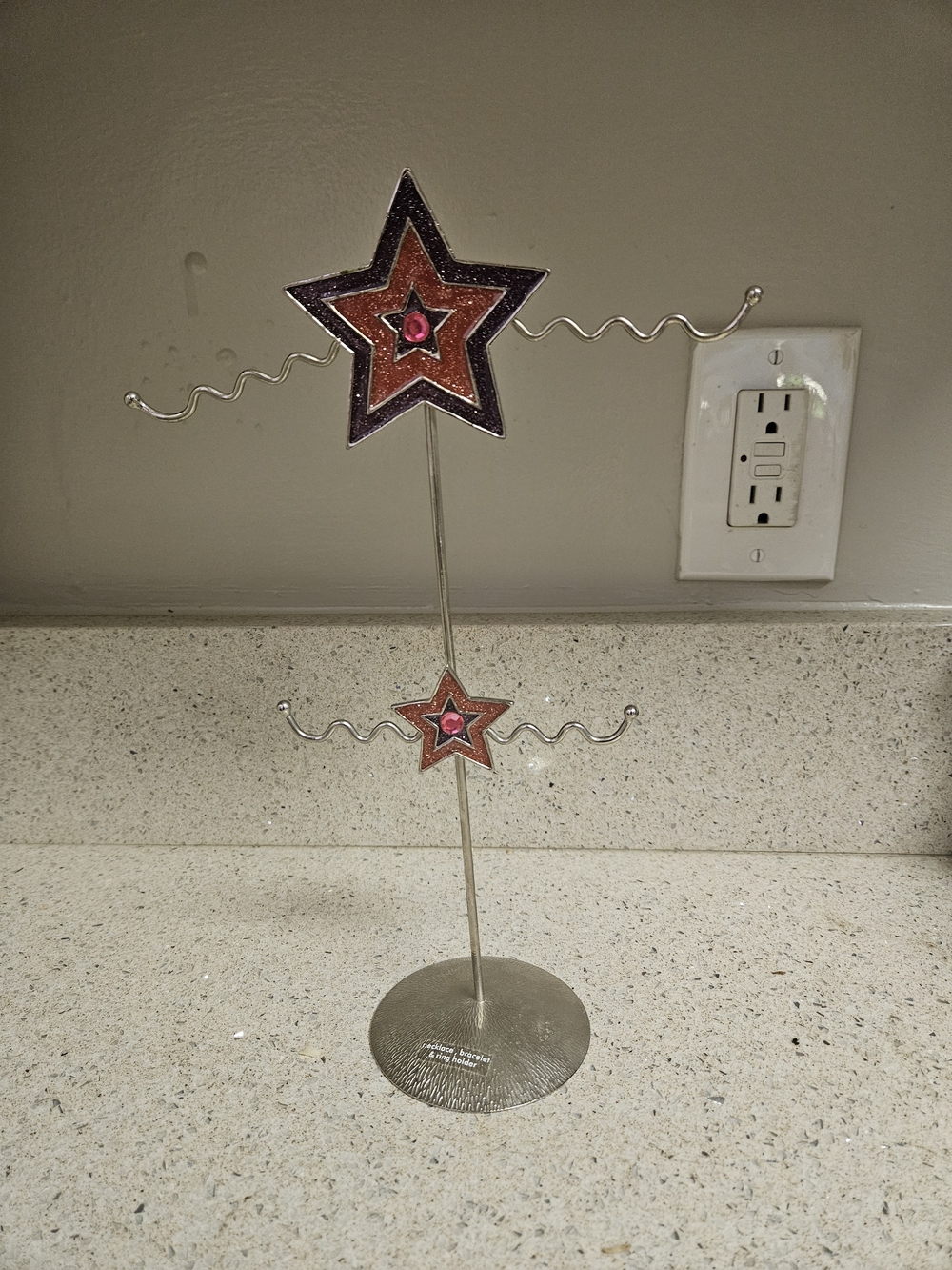 Vintage Y2K 1990s Pink and Purple Jewelry Stand